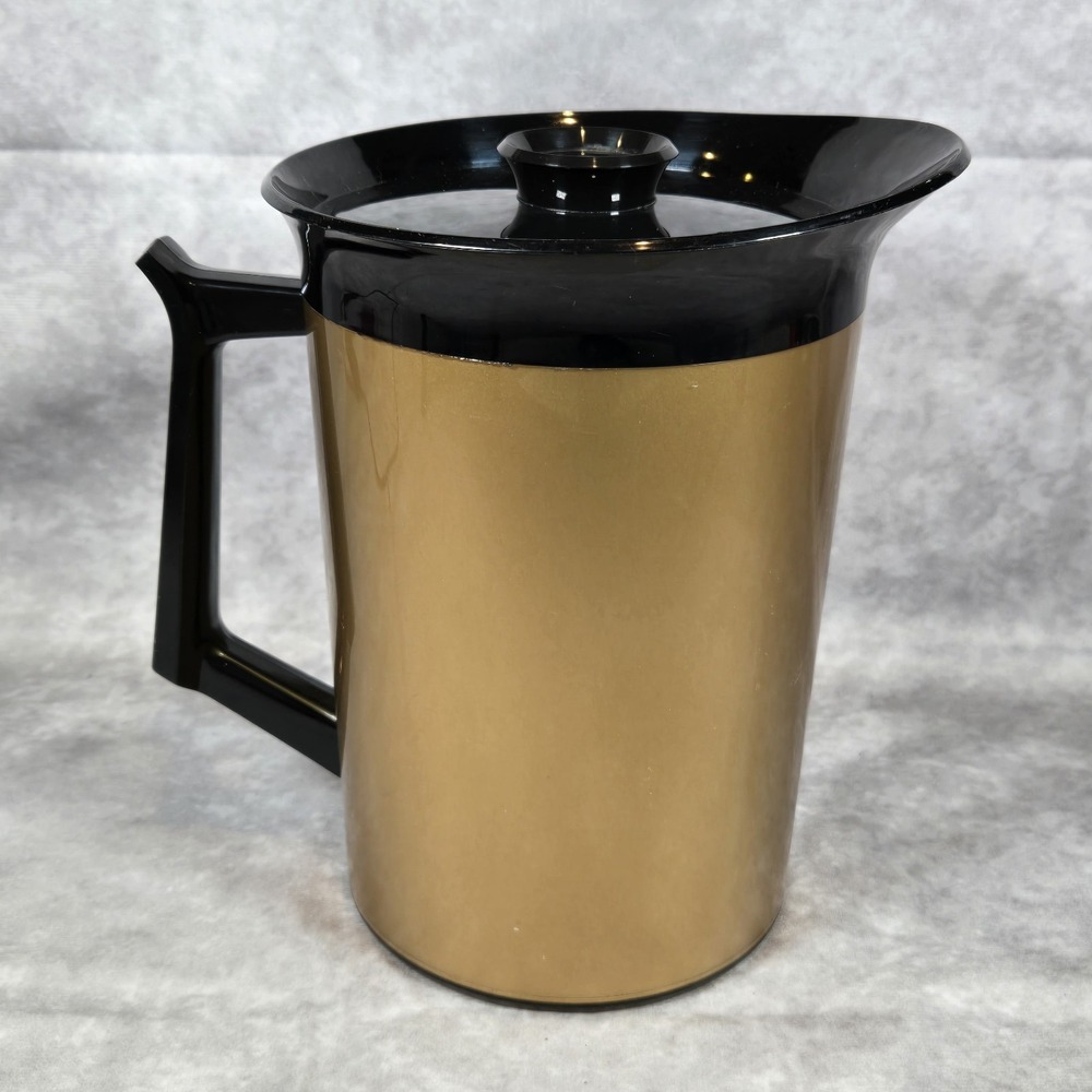 Vintage West Bend Thermo-Serv Insulated Beverage Server Pitcher Gold/Black